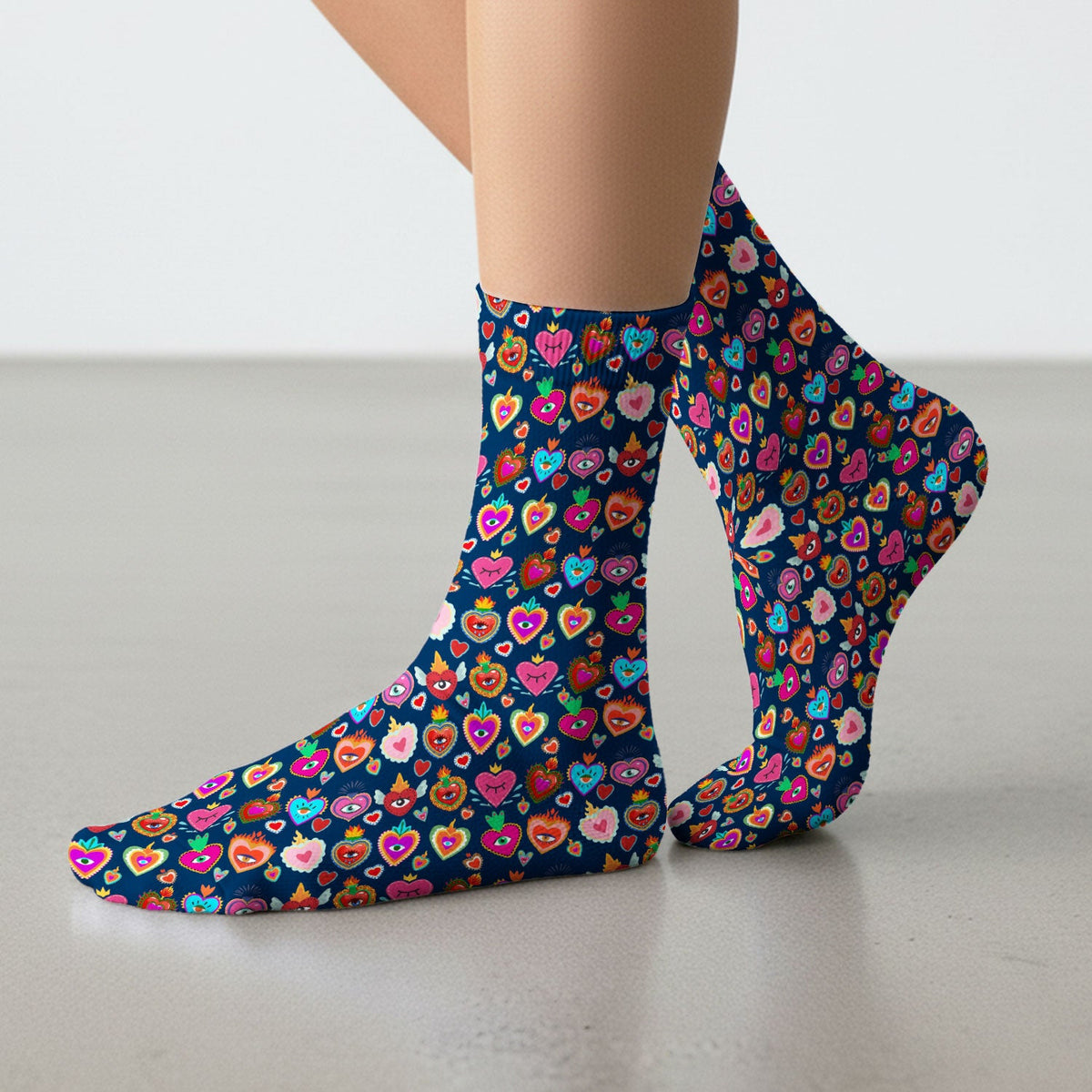 Valentine Colorful Sacred Heart Nurse Socks