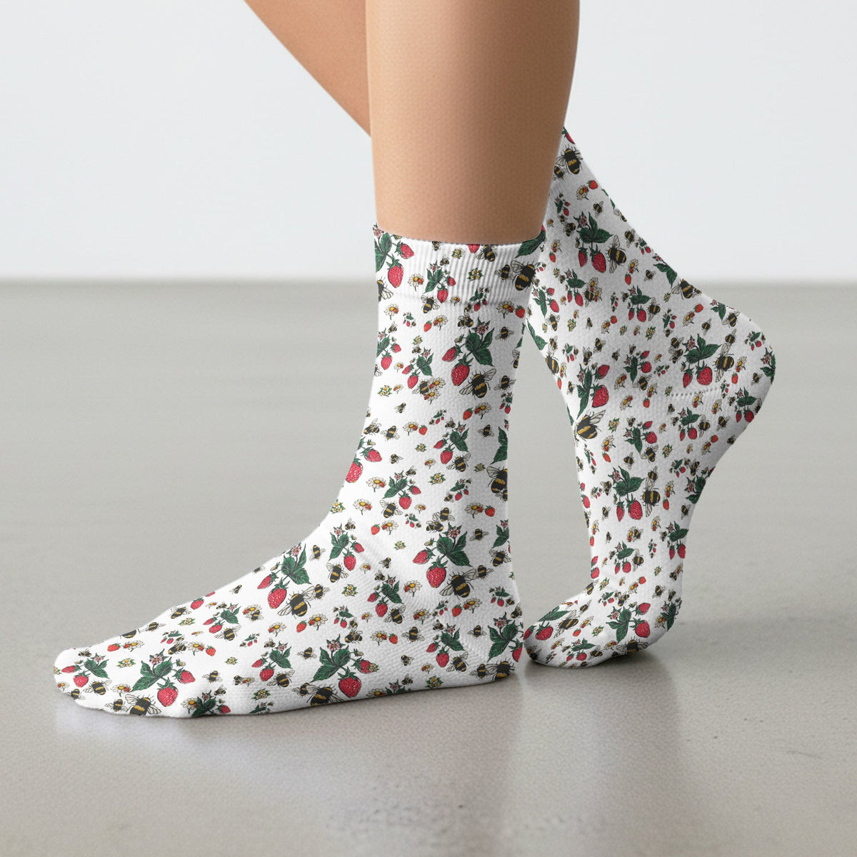 Strawberry Bee Daisy Nurse Socks