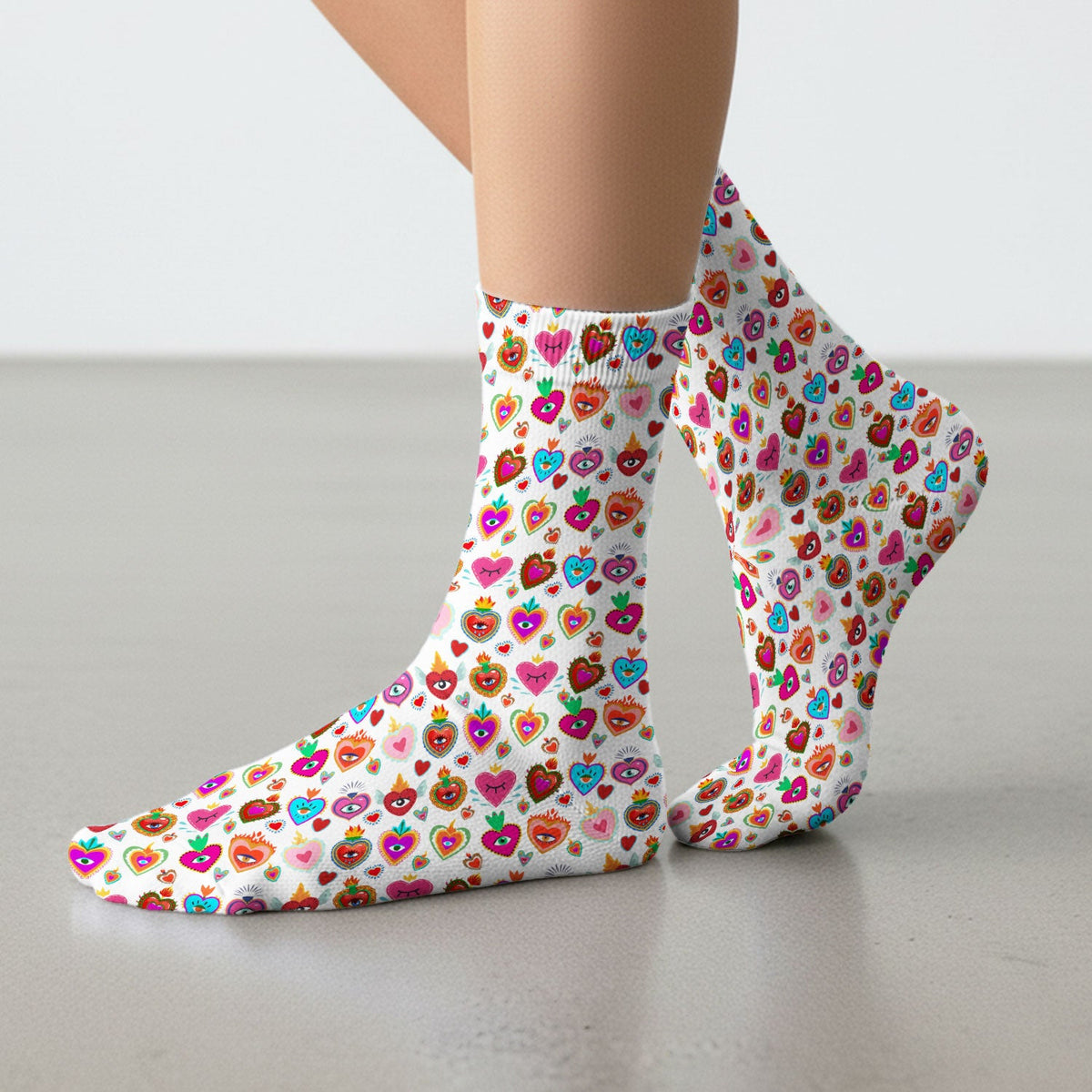 Valentine Colorful Sacred Heart Nurse Socks