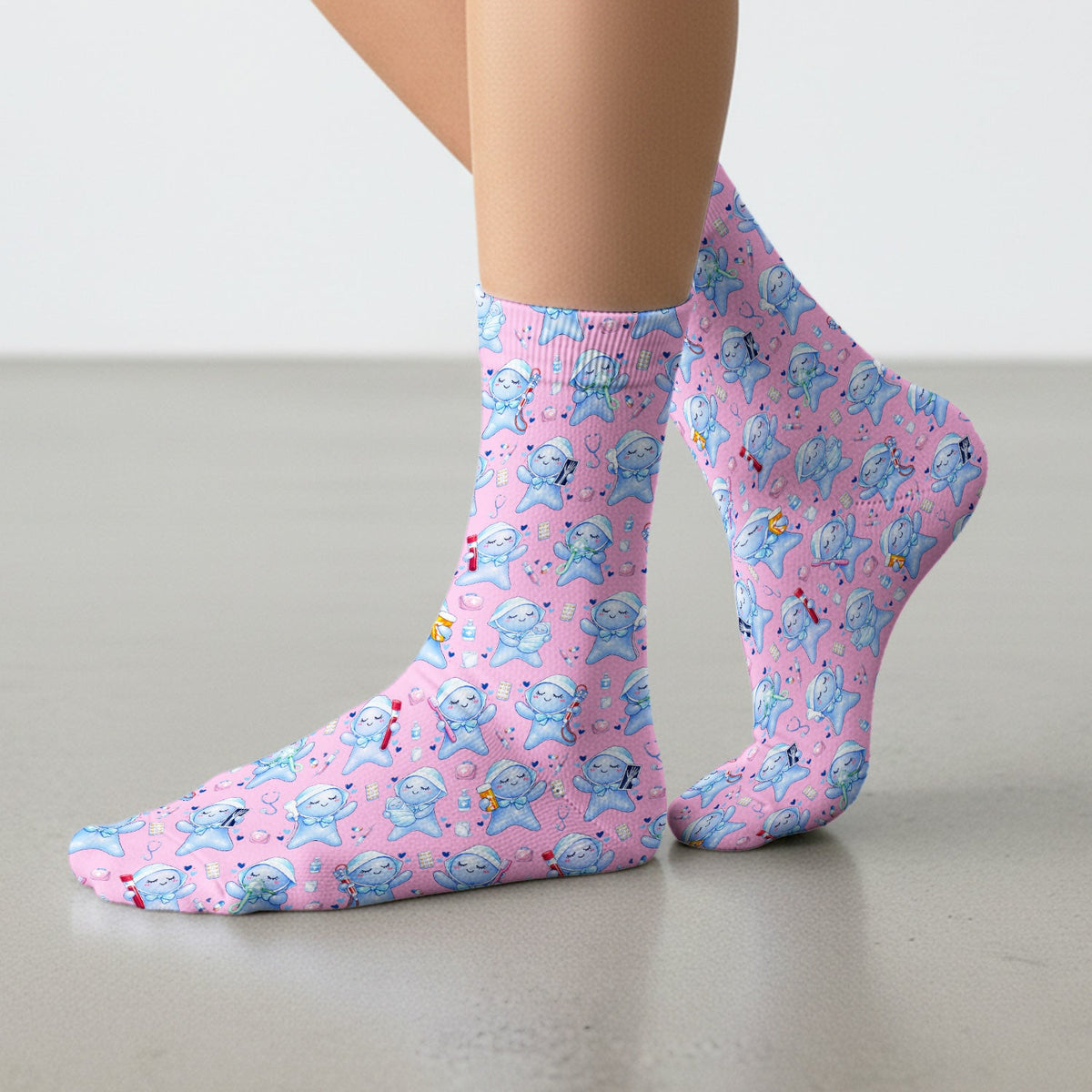 Dental Tooth Character Nurse Socks