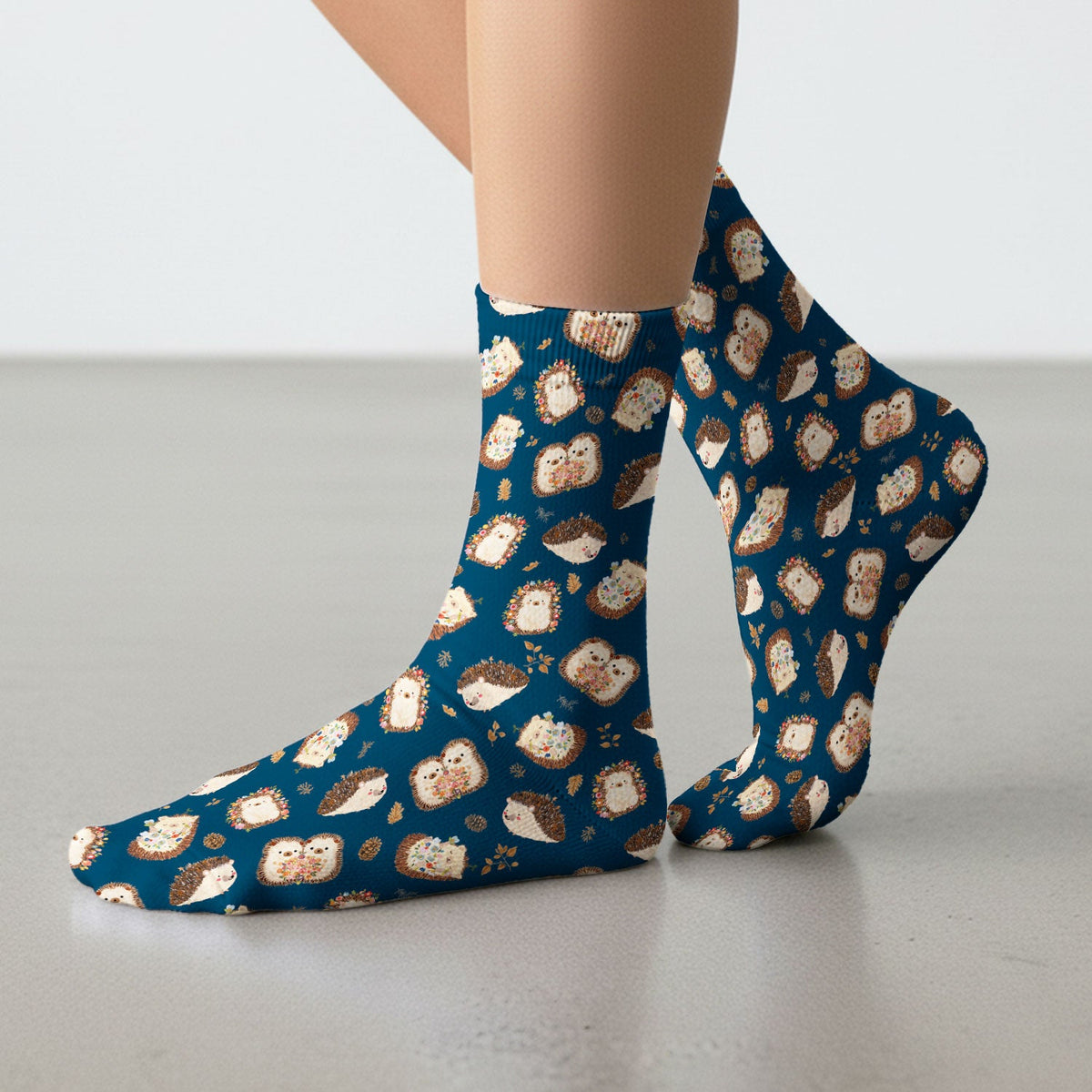 Hedgehog Floral Nurse Socks