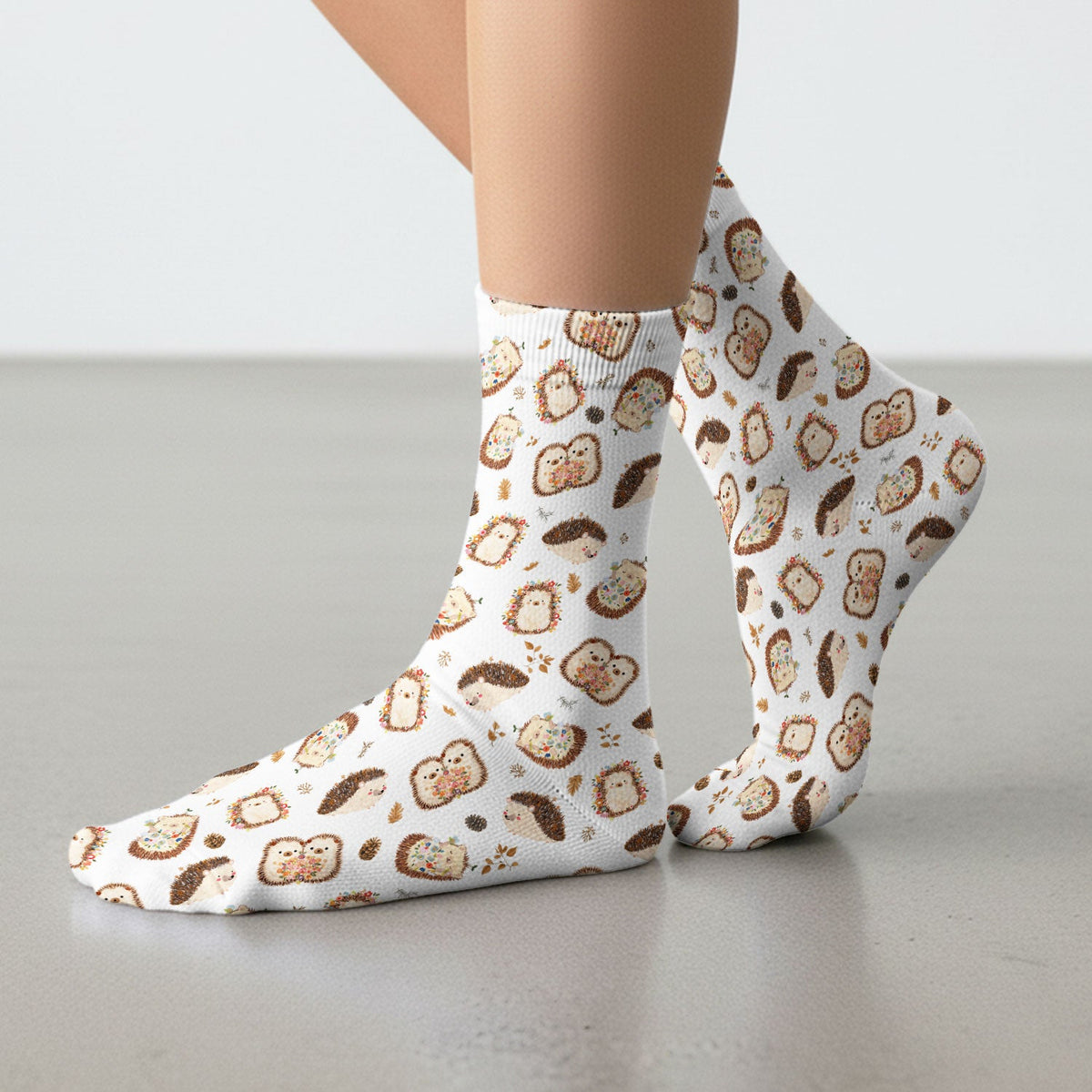 Hedgehog Floral Nurse Socks