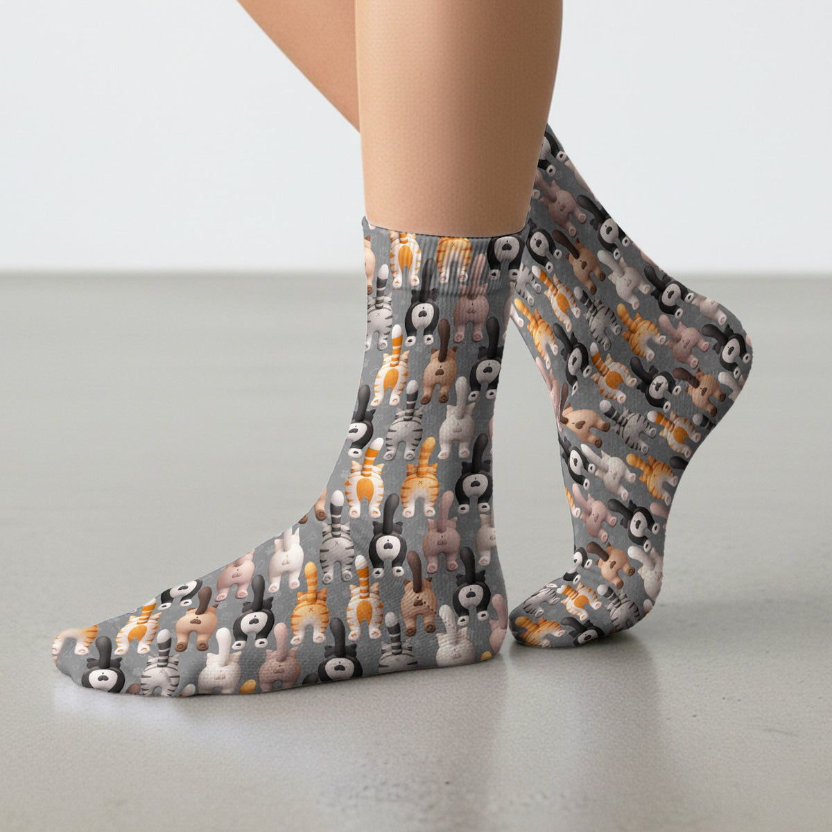 Cat Butt Paw Print Nurse Socks