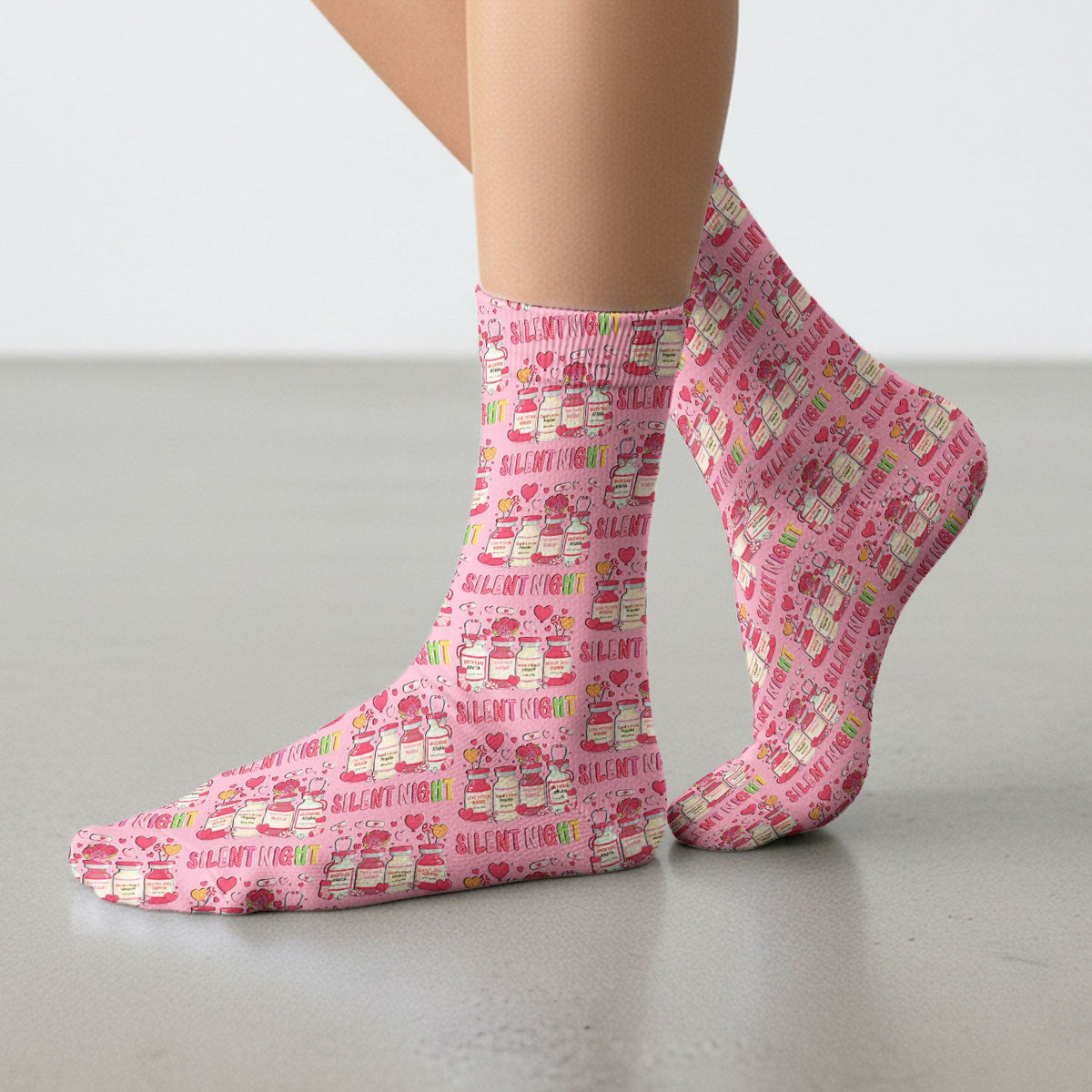 Valentine Silent Night Love Nurse Socks