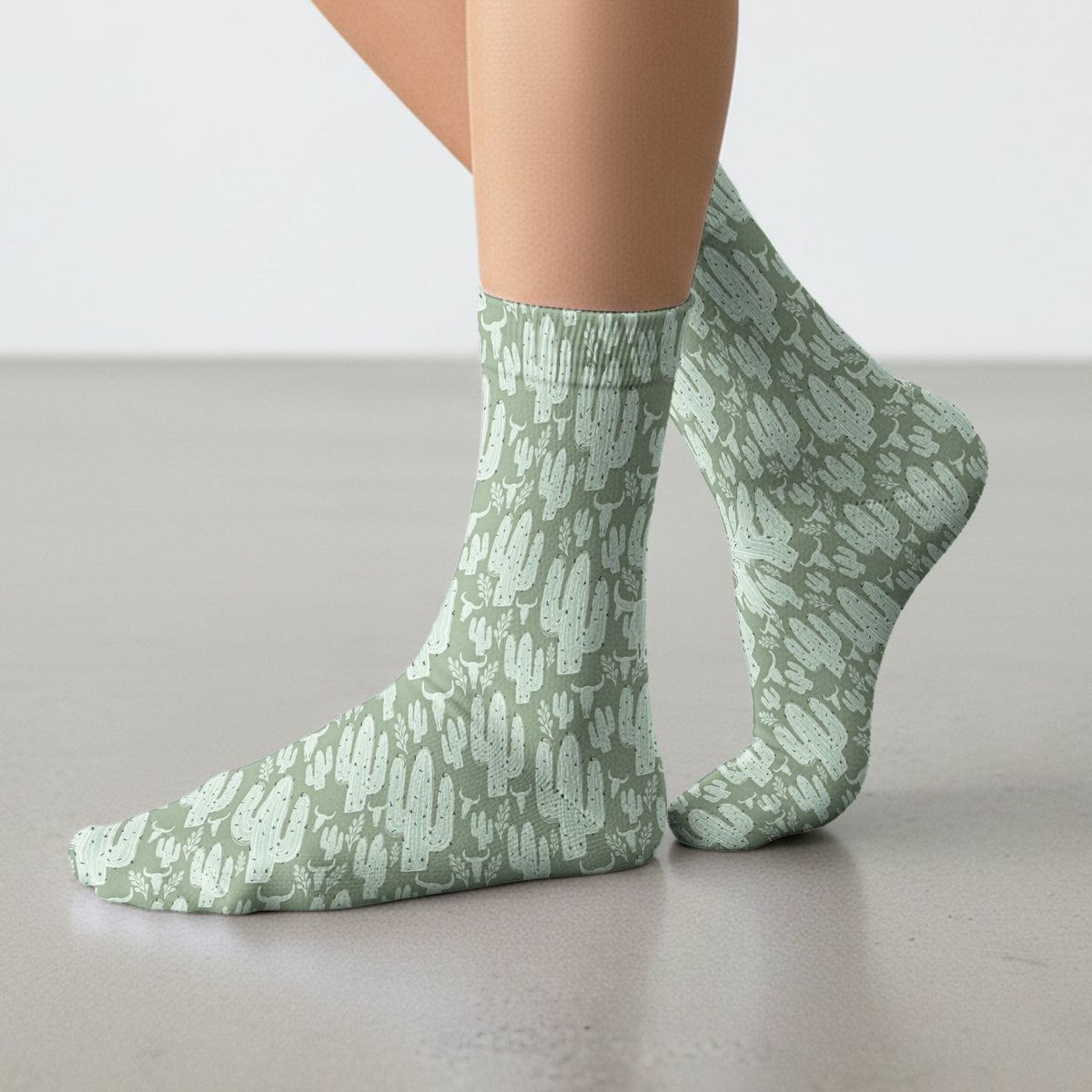 Desert Cactus Skull Nurse Socks