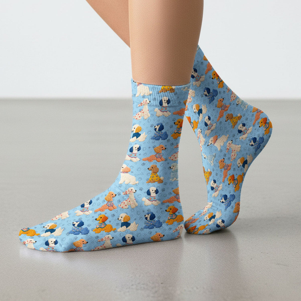 Colorful Poodle Nurse Socks