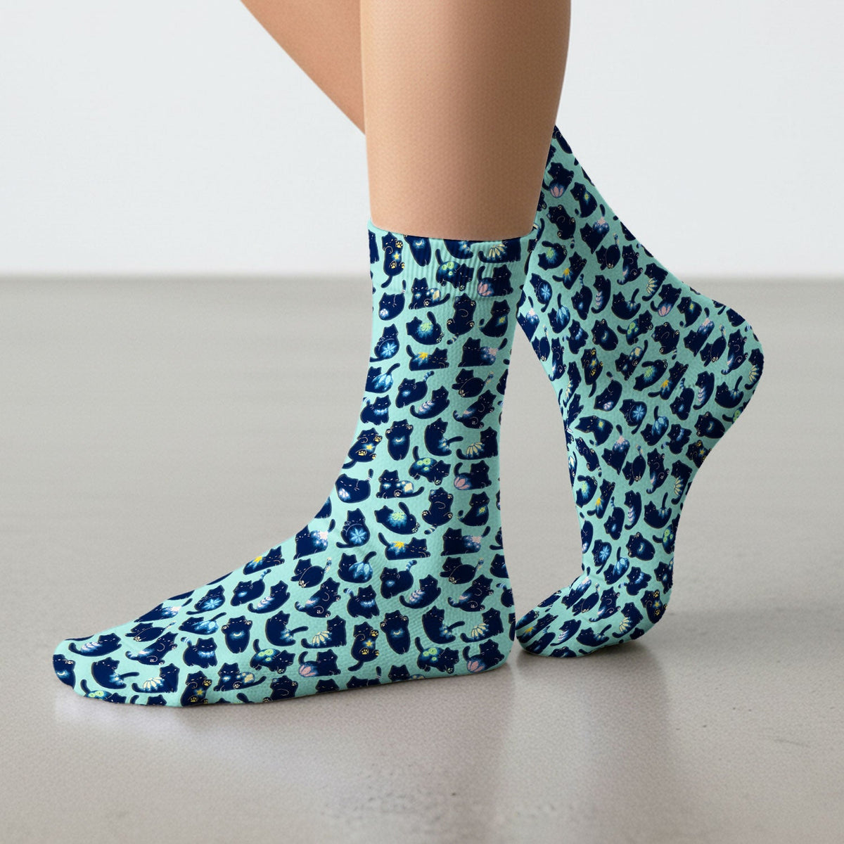 Midnight Black Cat Nurse Socks