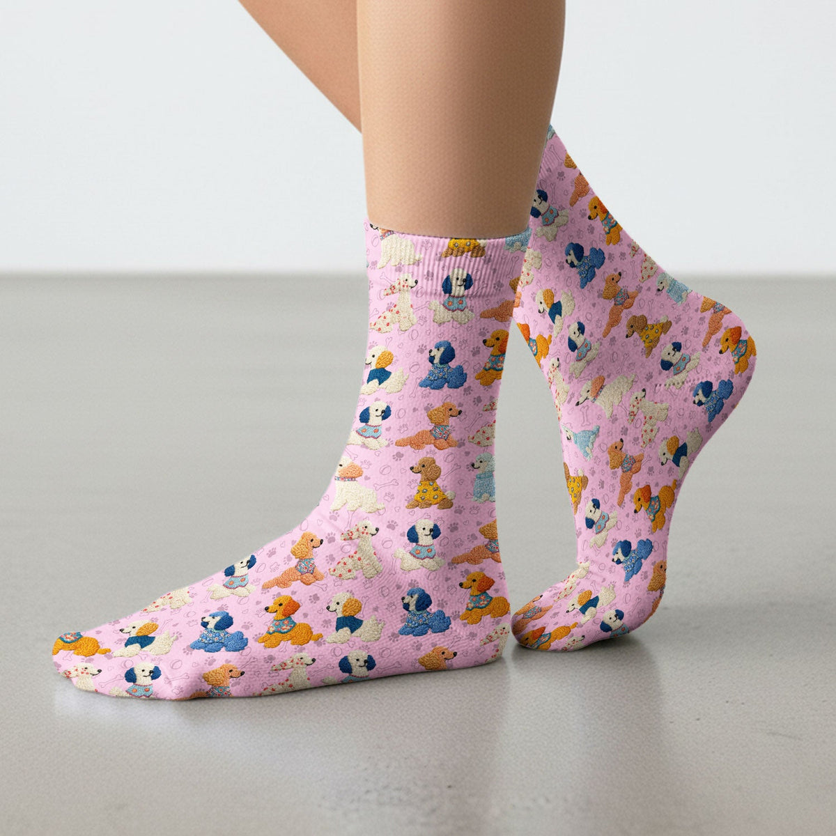 Colorful Poodle Nurse Socks
