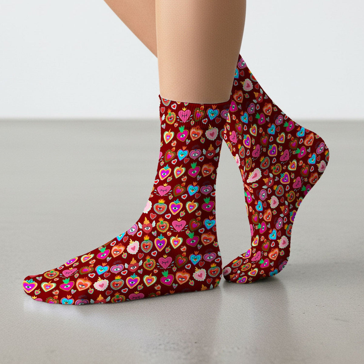 Valentine Colorful Sacred Heart Nurse Socks