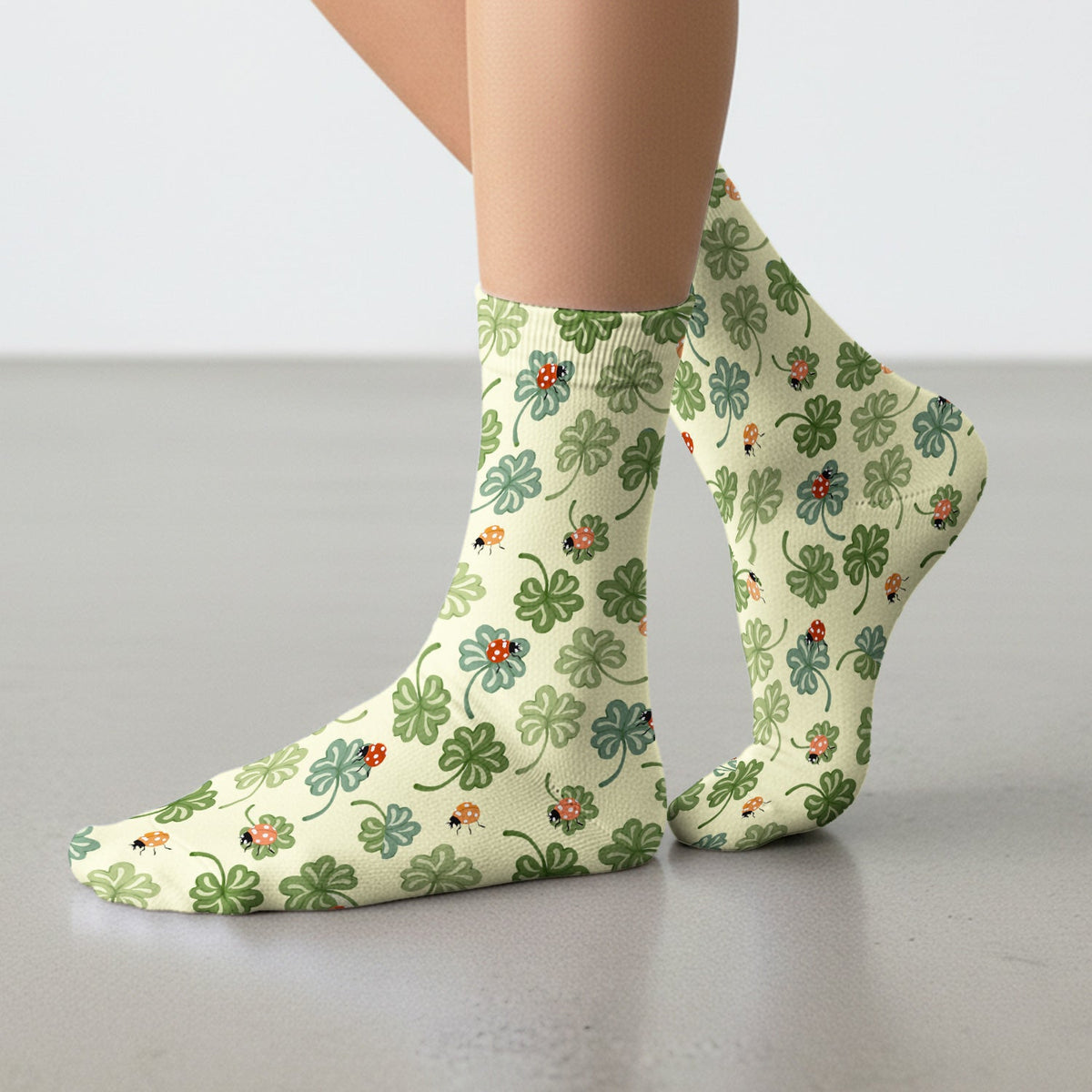 Clover And Ladybug Lucky Garden Nurse Socks