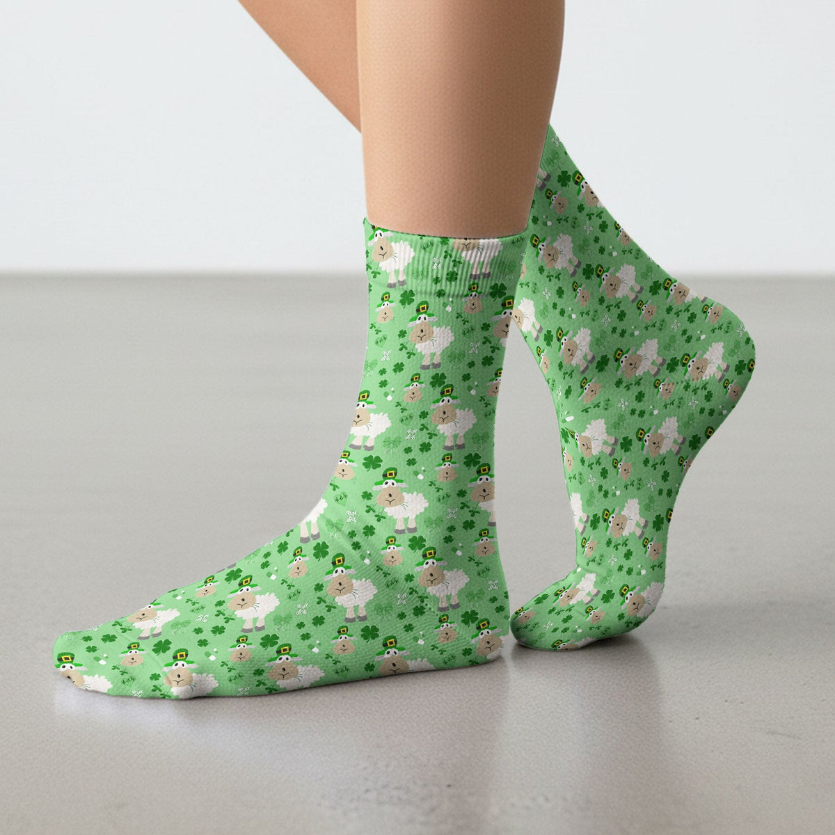 Sheep Shamrock Nurse Socks - St Patricks Day Gift