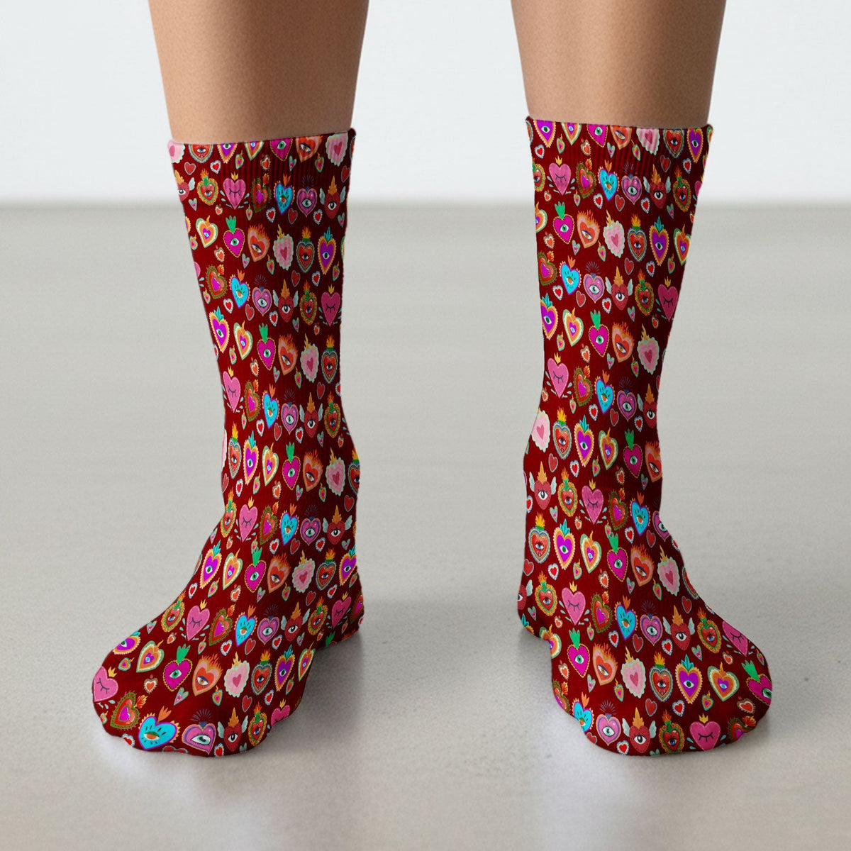 Valentine Colorful Sacred Heart Nurse Socks