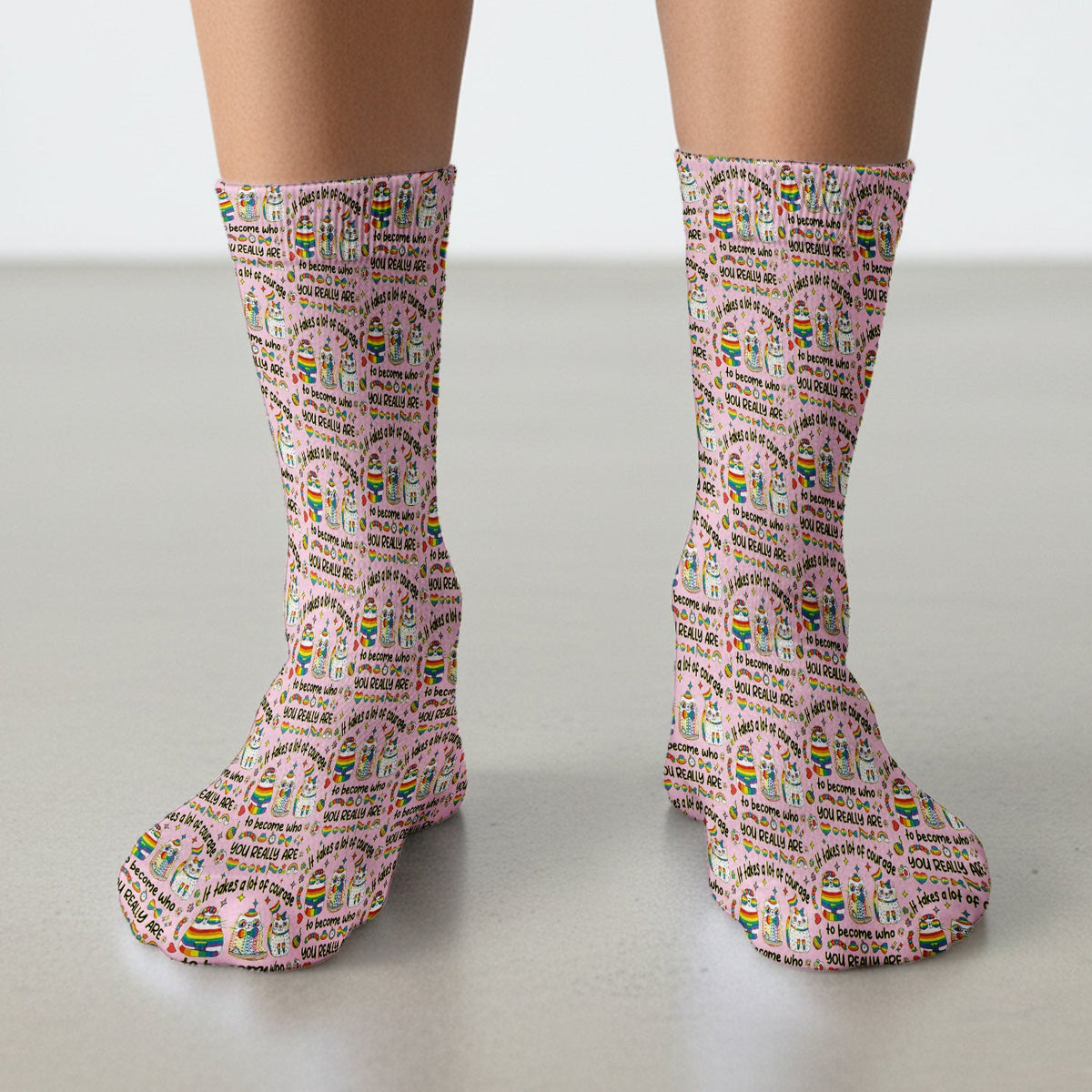 Nurse Rainbow Cat Courage Socks