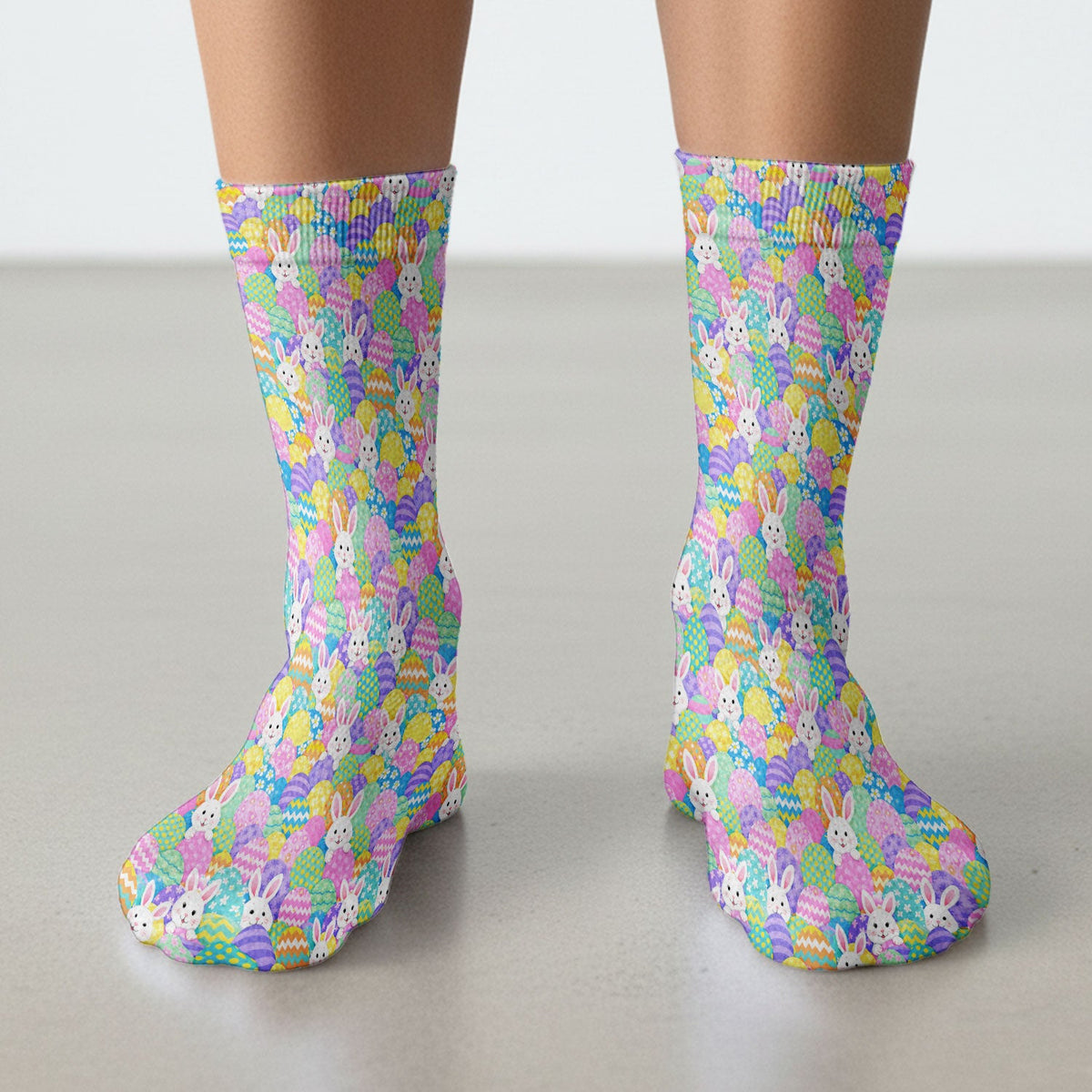 Bunny Colorful Egg Nurse Socks - Easter Gift