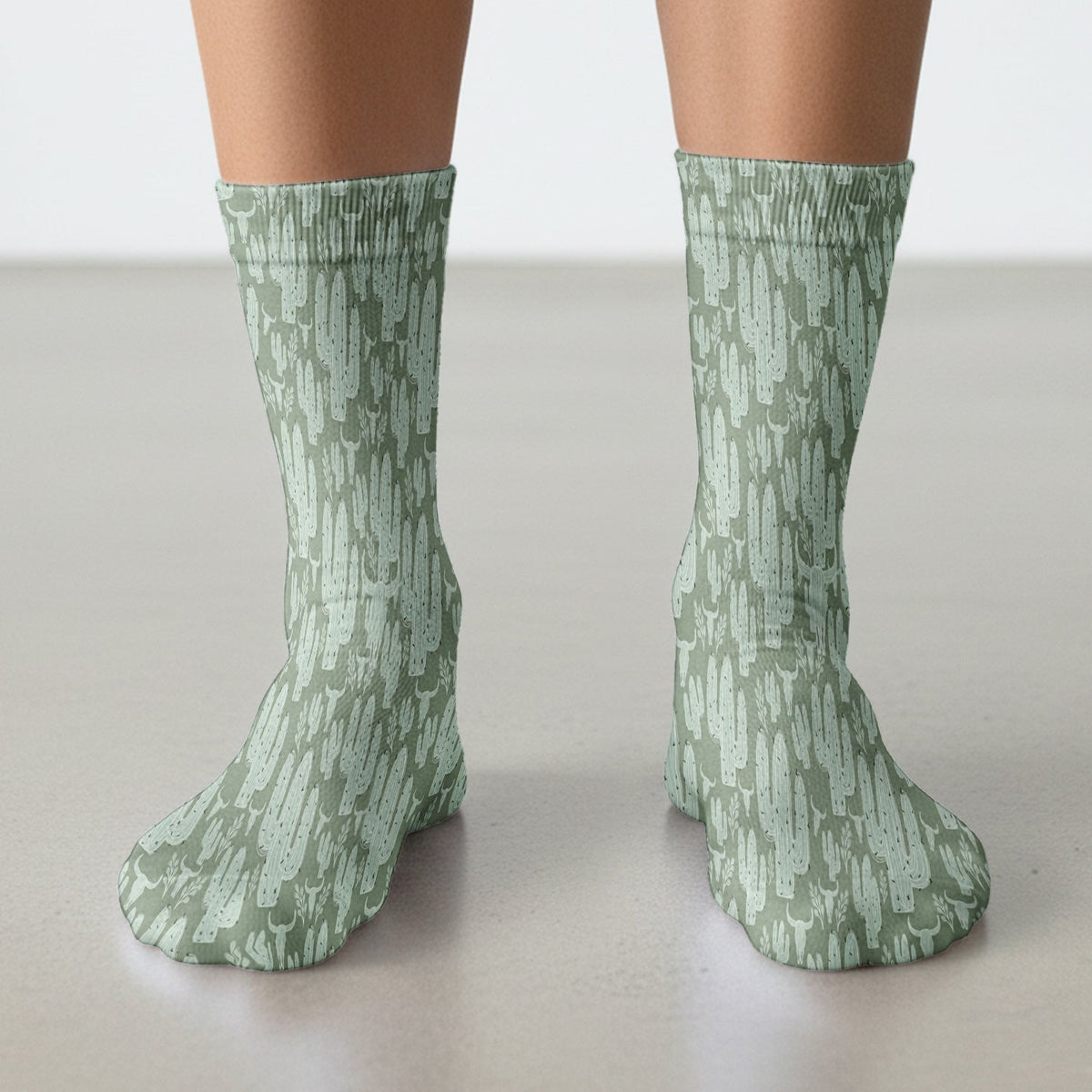 Desert Cactus Skull Nurse Socks