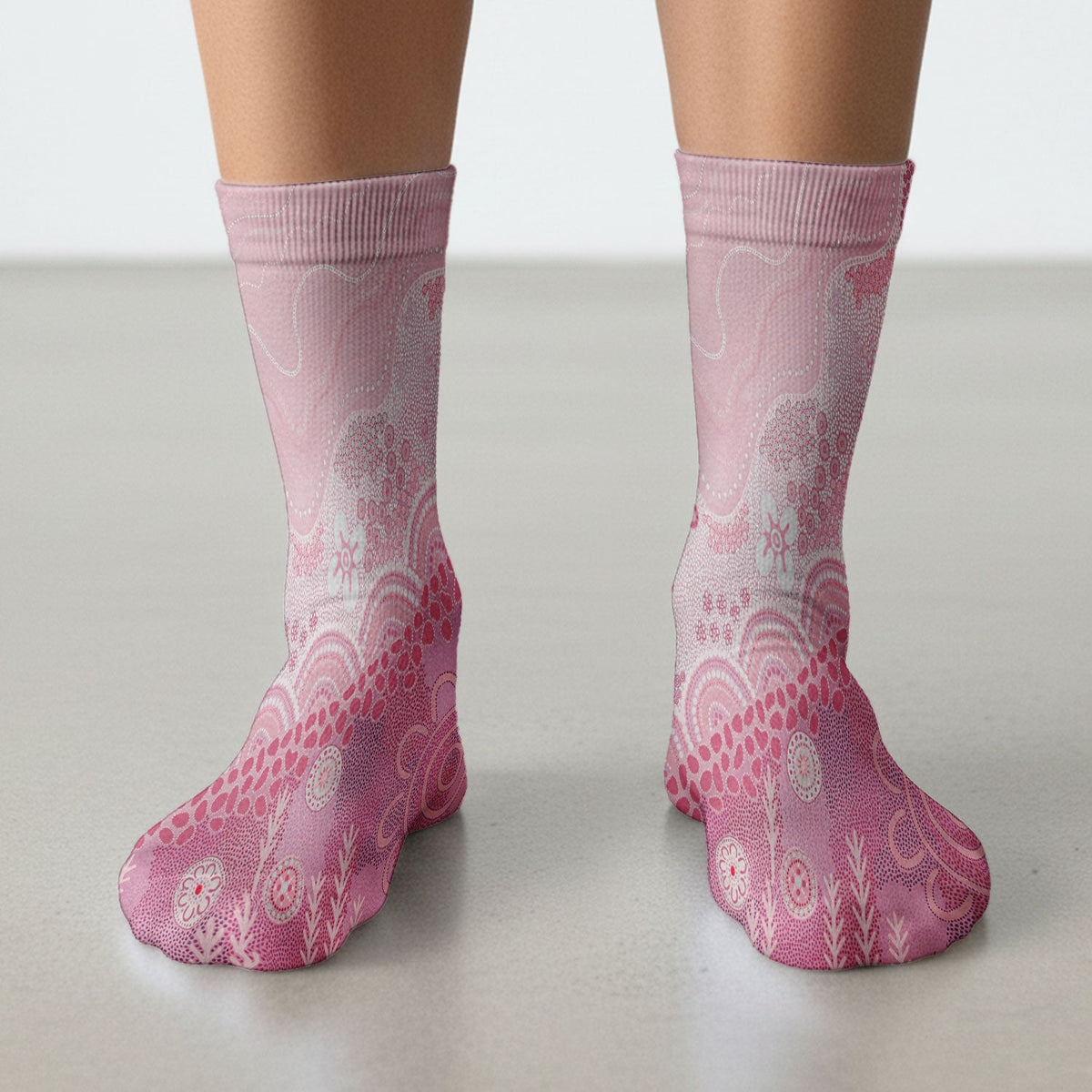 Floral Mandala Dot Nurse Socks