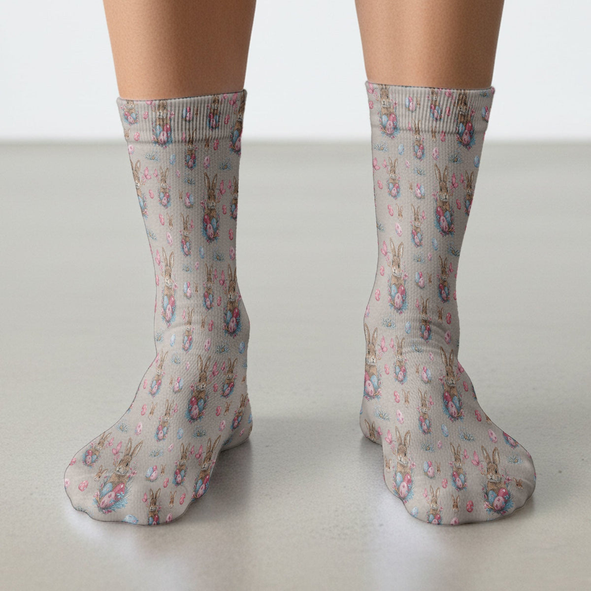 Pastel Easter Bunny Nest Nurse Socks