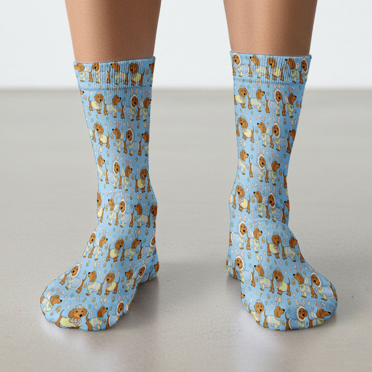 Dachshund Bunny Nurse Socks - Easter Gift