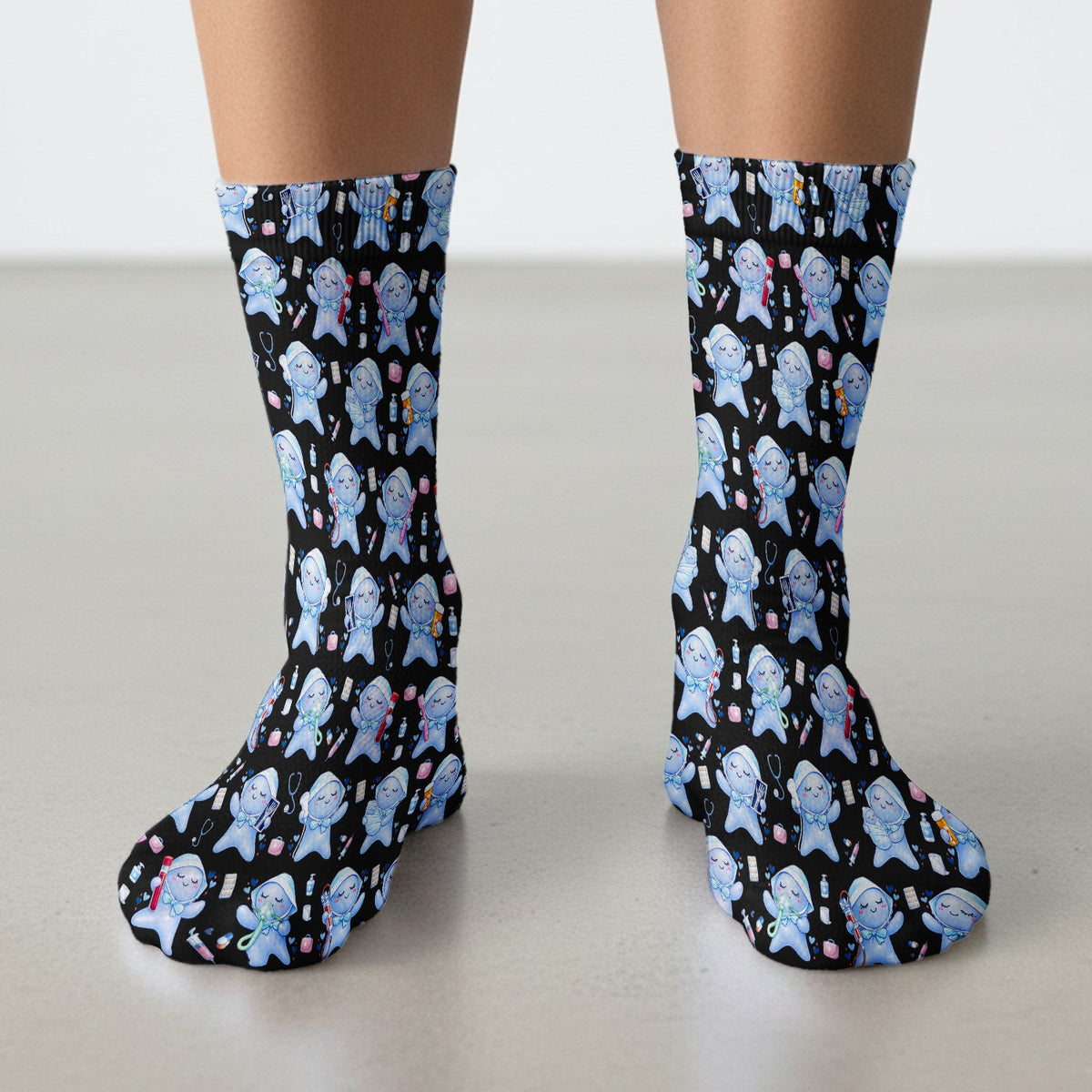 Dental Tooth Character Nurse Socks