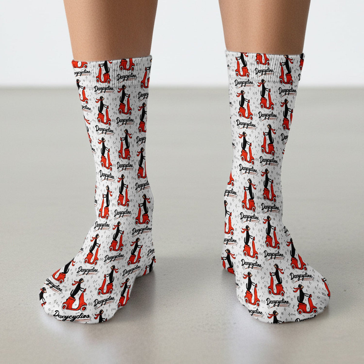 Dachshund Riding Scooter Nurse Socks