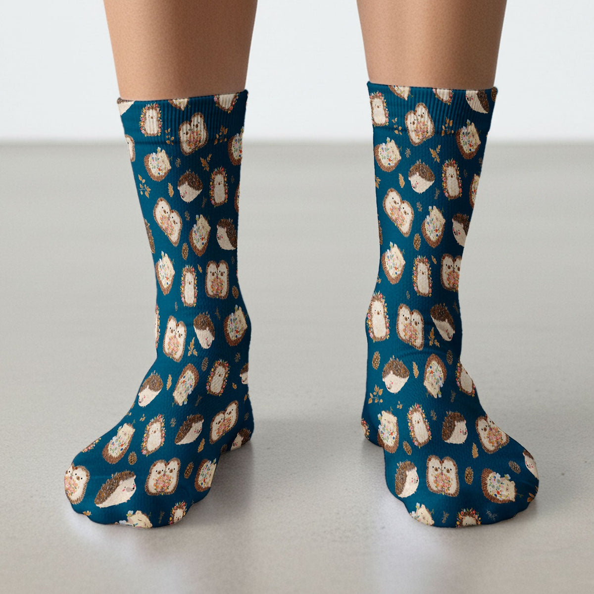 Hedgehog Floral Nurse Socks
