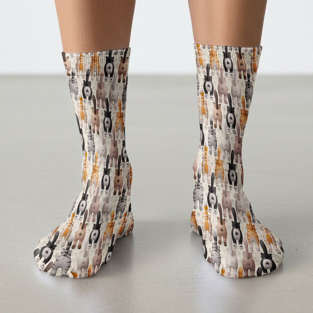 Cat Butt Paw Print Nurse Socks