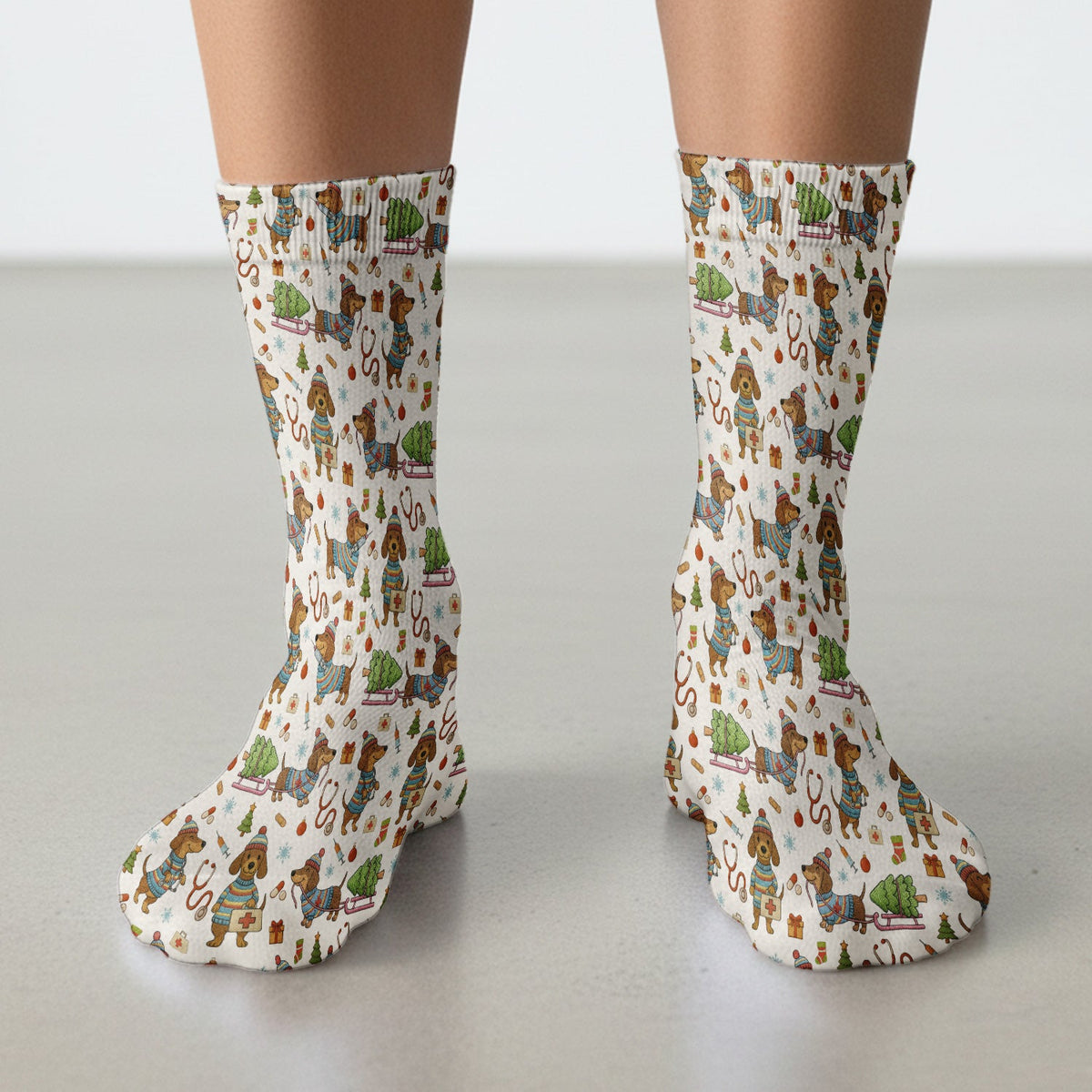 Dachshund 3D Knit Nurse Socks