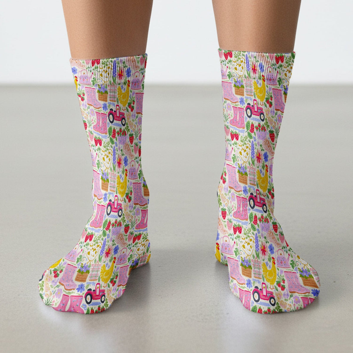 Farm Garden Chicken Nurse Socks