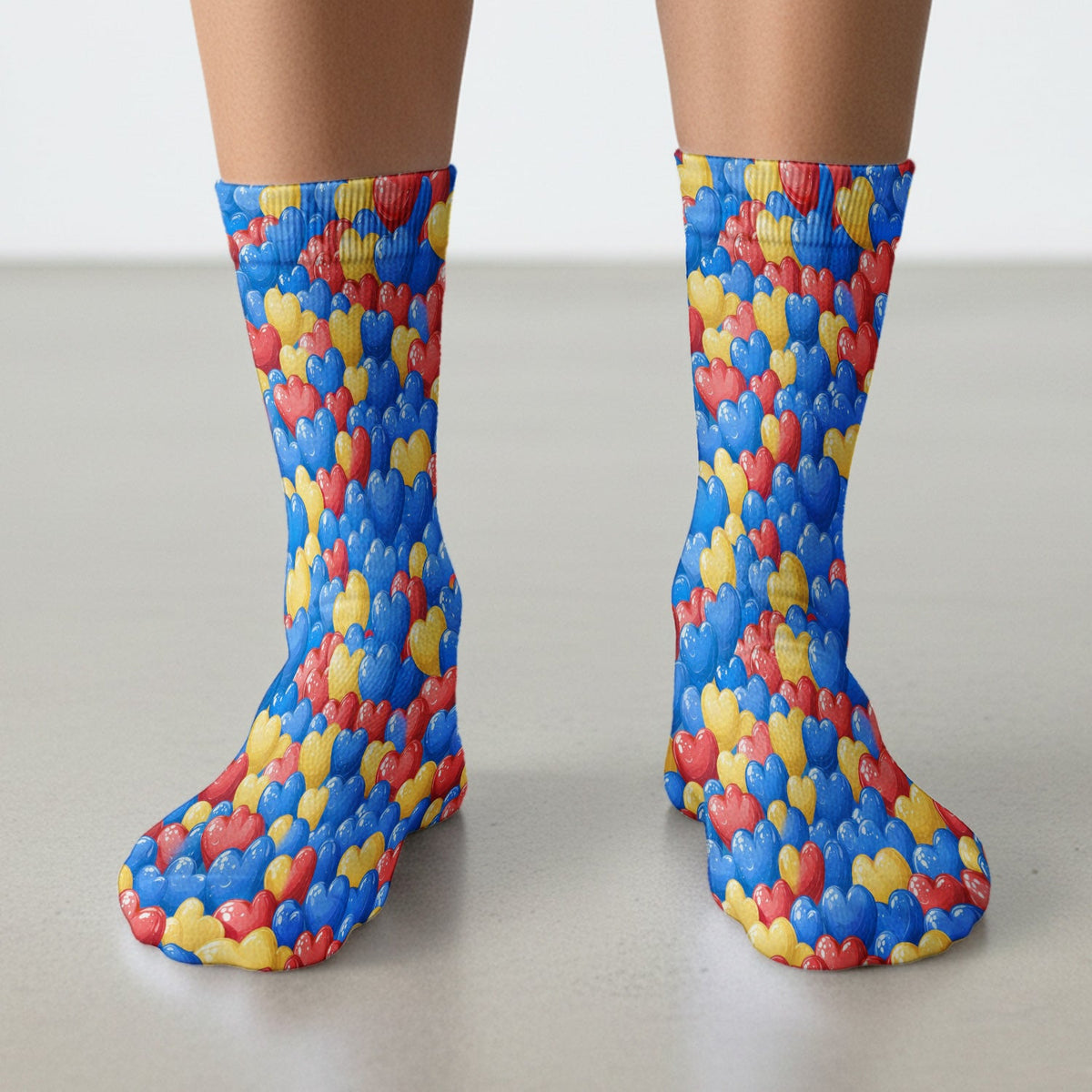 Colorful Autism Heart Nurse Socks