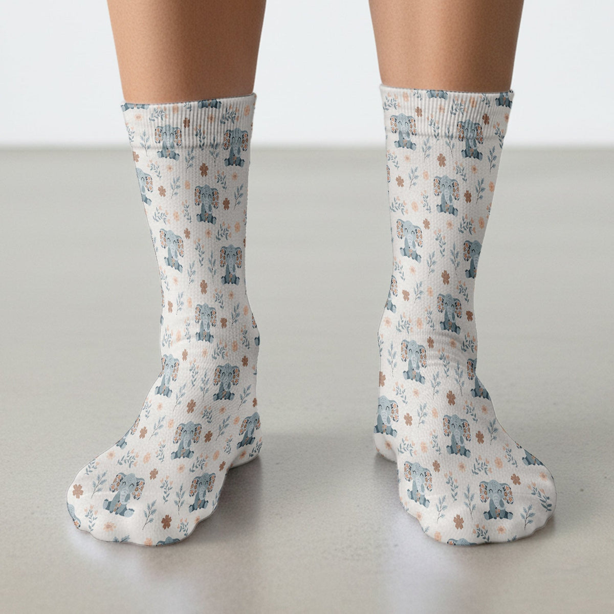 Elephant Floral Nurse Socks