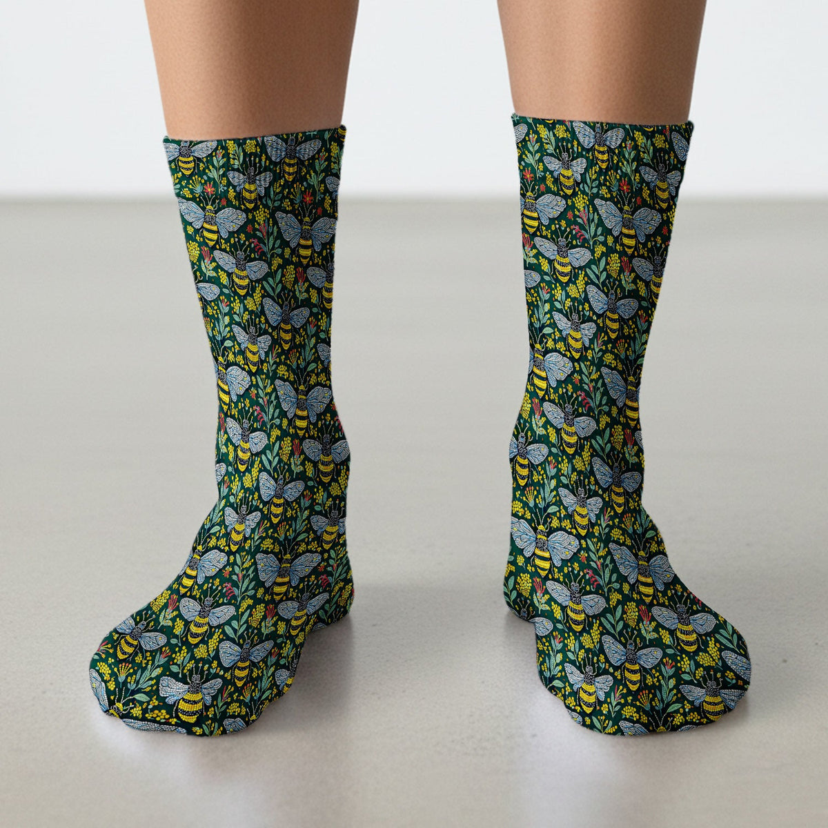 Honey Bee Wildflower Garden Nurse Socks