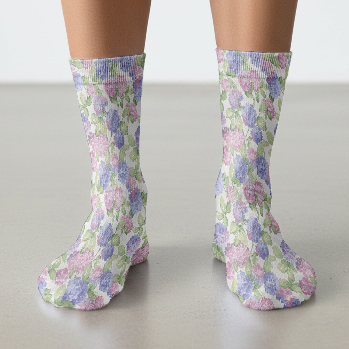 Soft Pastel Hydrangea Nurse Socks