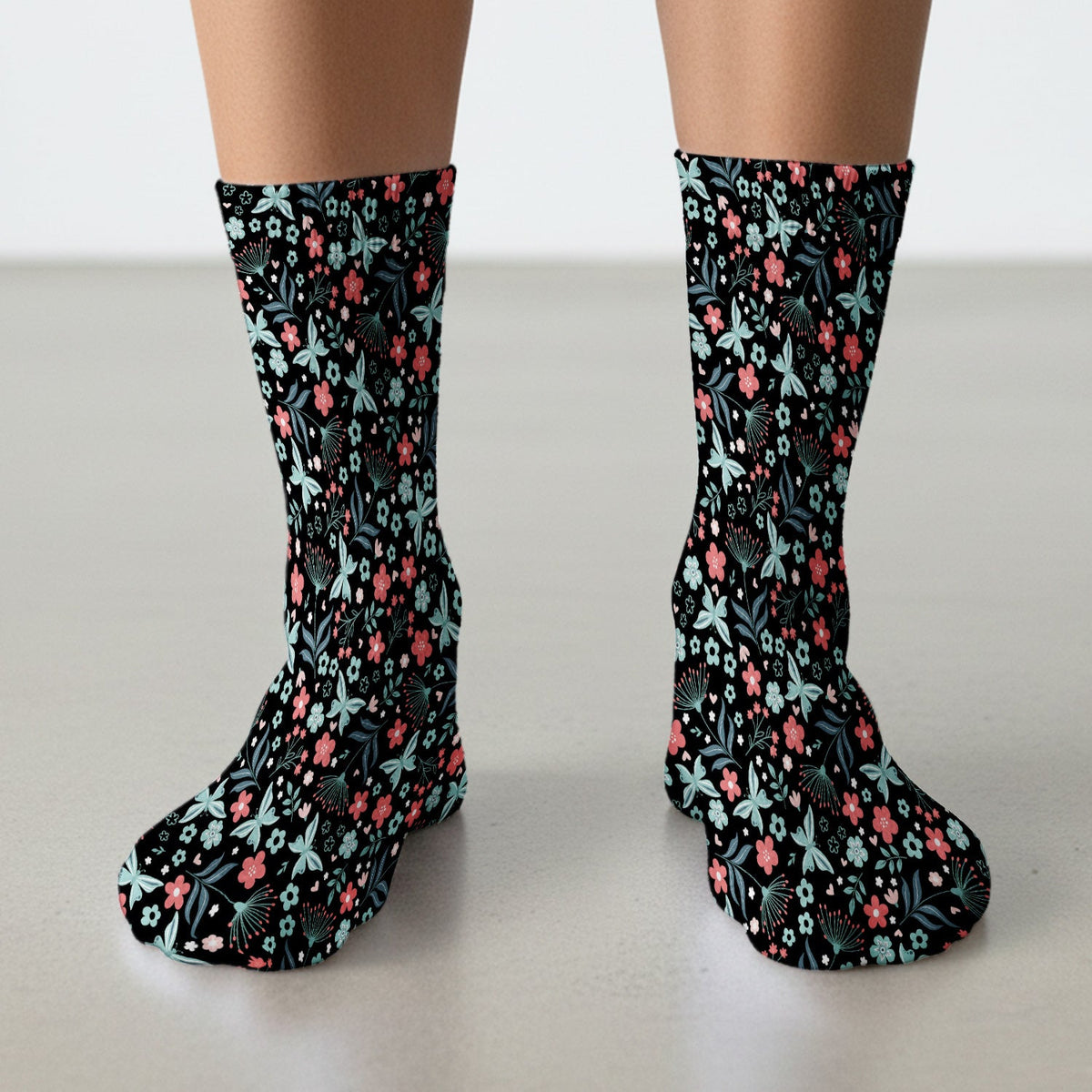 Floral Butterfly Garden Nurse Socks