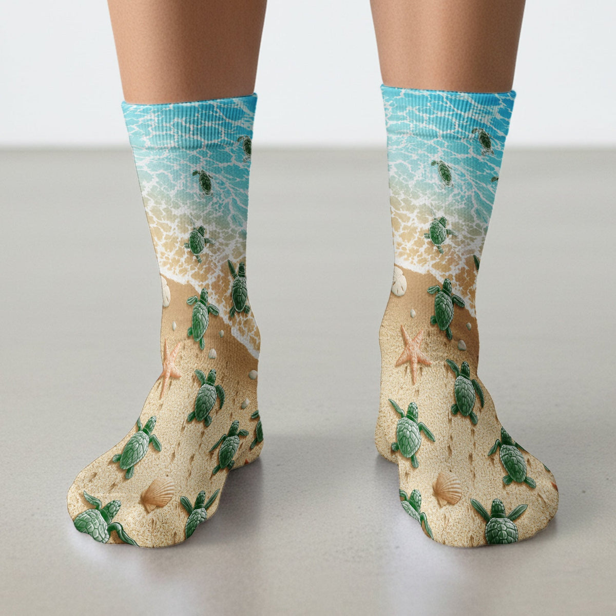Coastal Sea Turtle Beach Nurse Socks