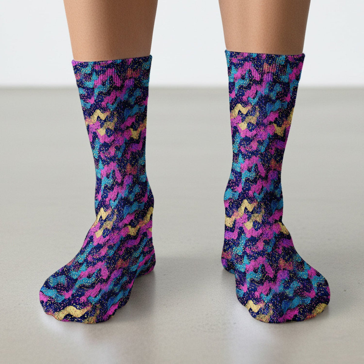 Neon Glitter Galaxy Nurse Socks