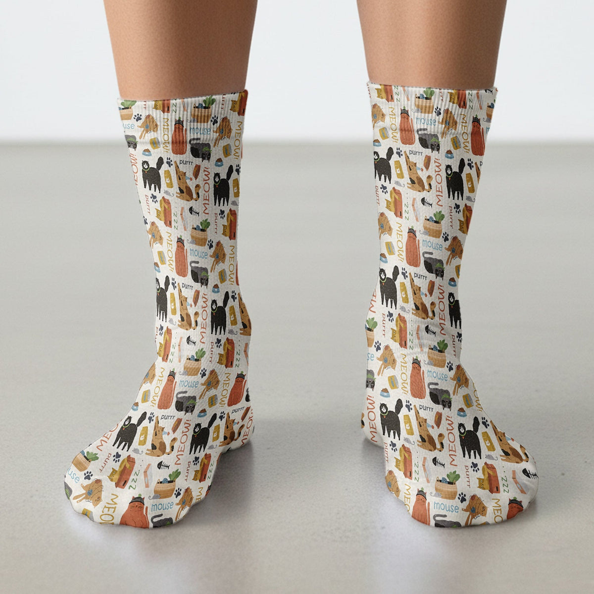 Meow Purr Cat Nurse Socks