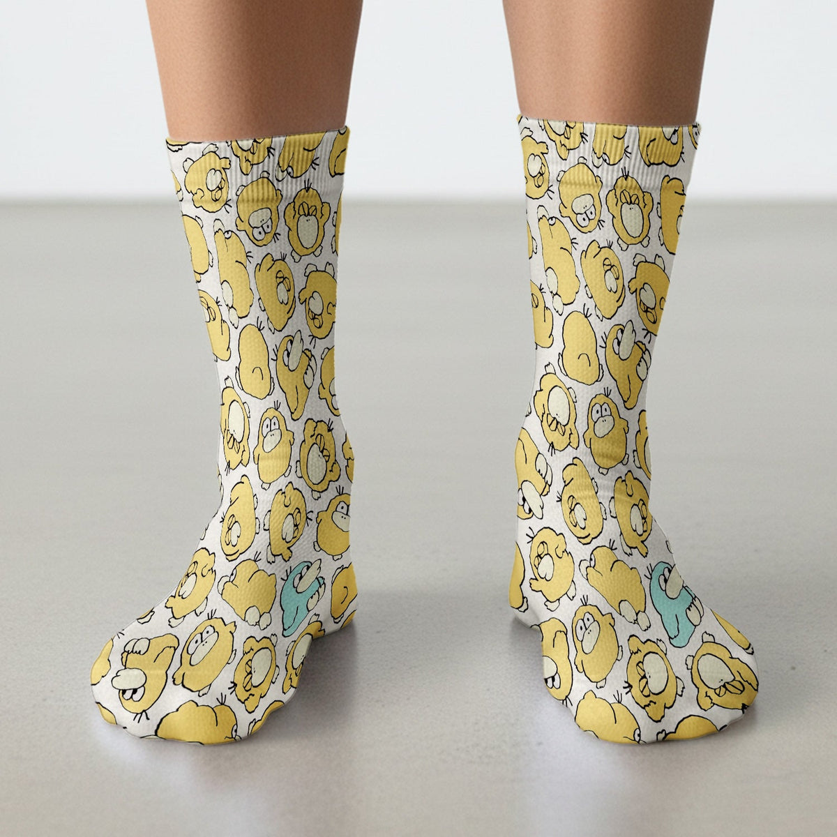 Yellow Cartoon Duck Nurse Socks