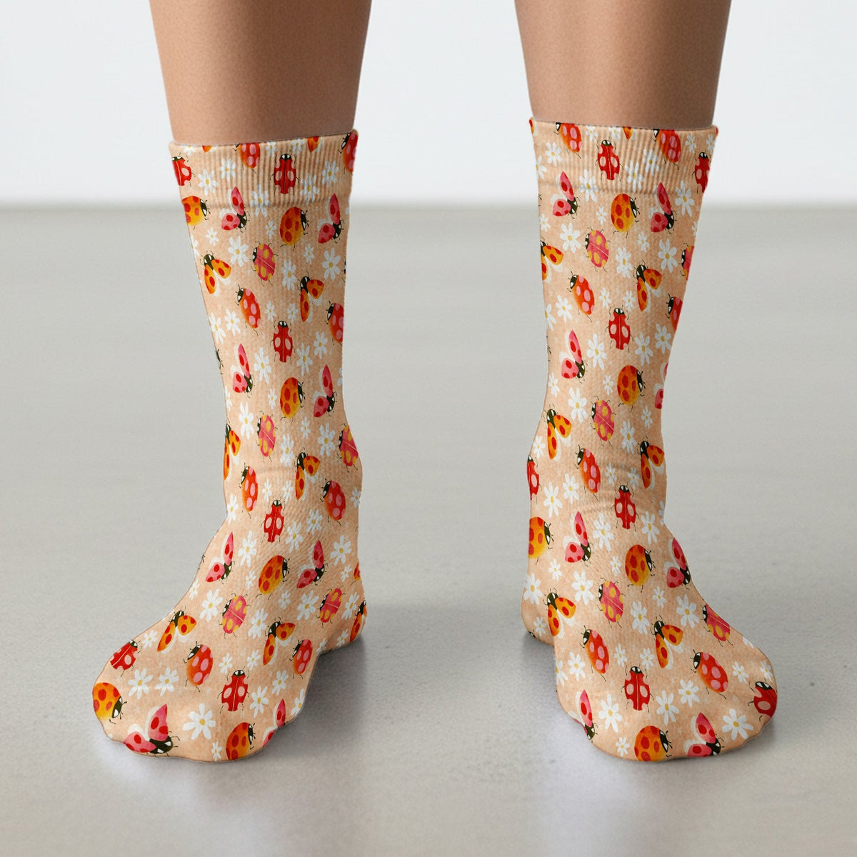 Ladybug Daisy Floral Nurse Socks