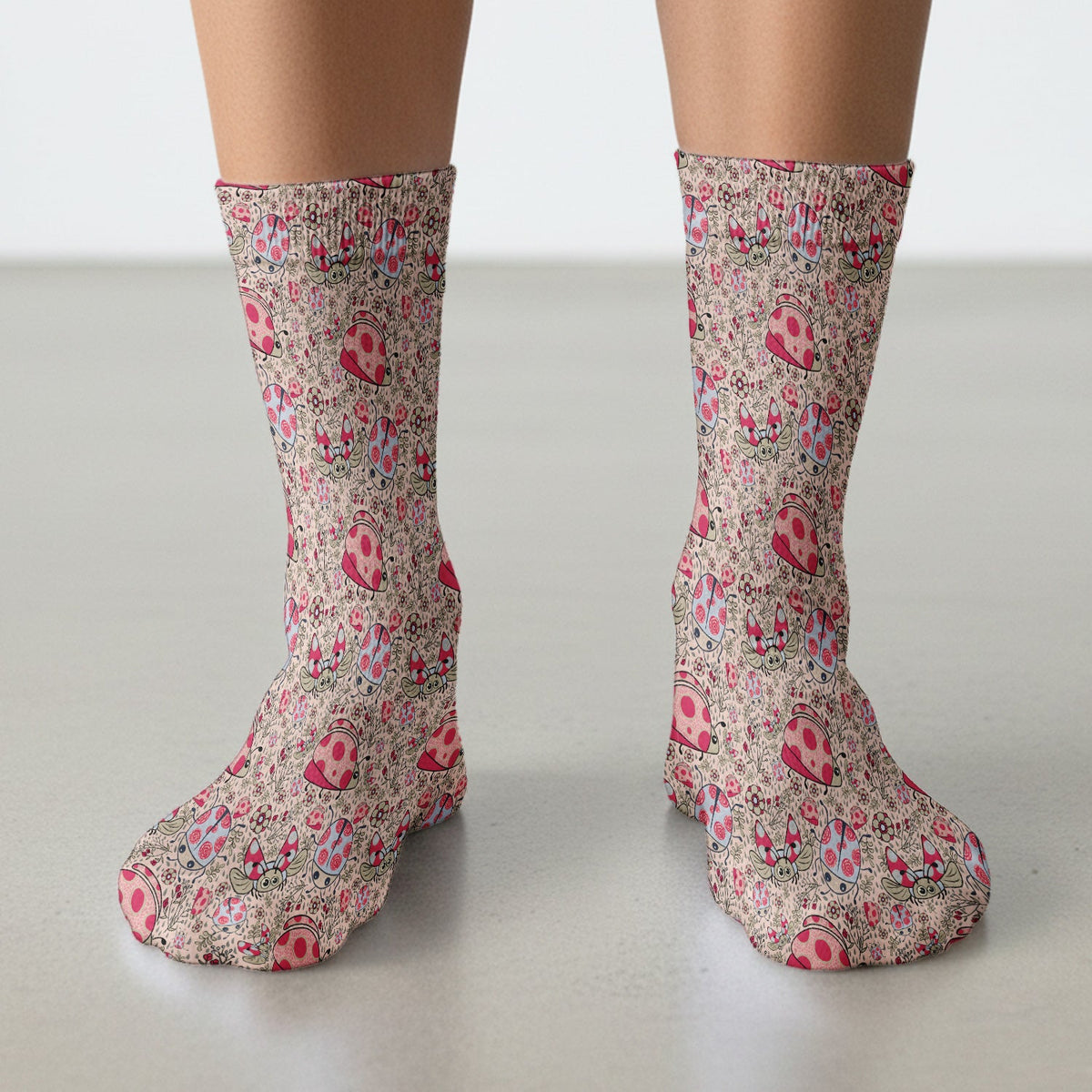 Ladybug Rain Garden Nurse Socks