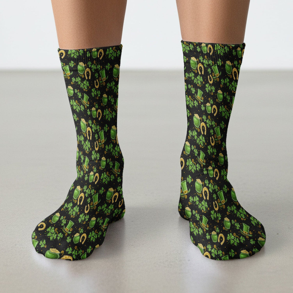 St Patrick Shamrock Nurse Socks