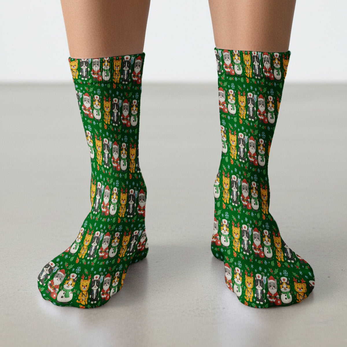 Christmas Kitty Nurse Socks