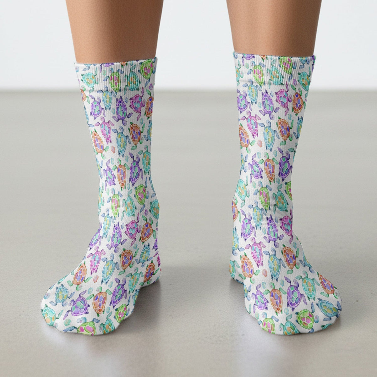 Colorful Sea Turtle Shell Nurse Socks