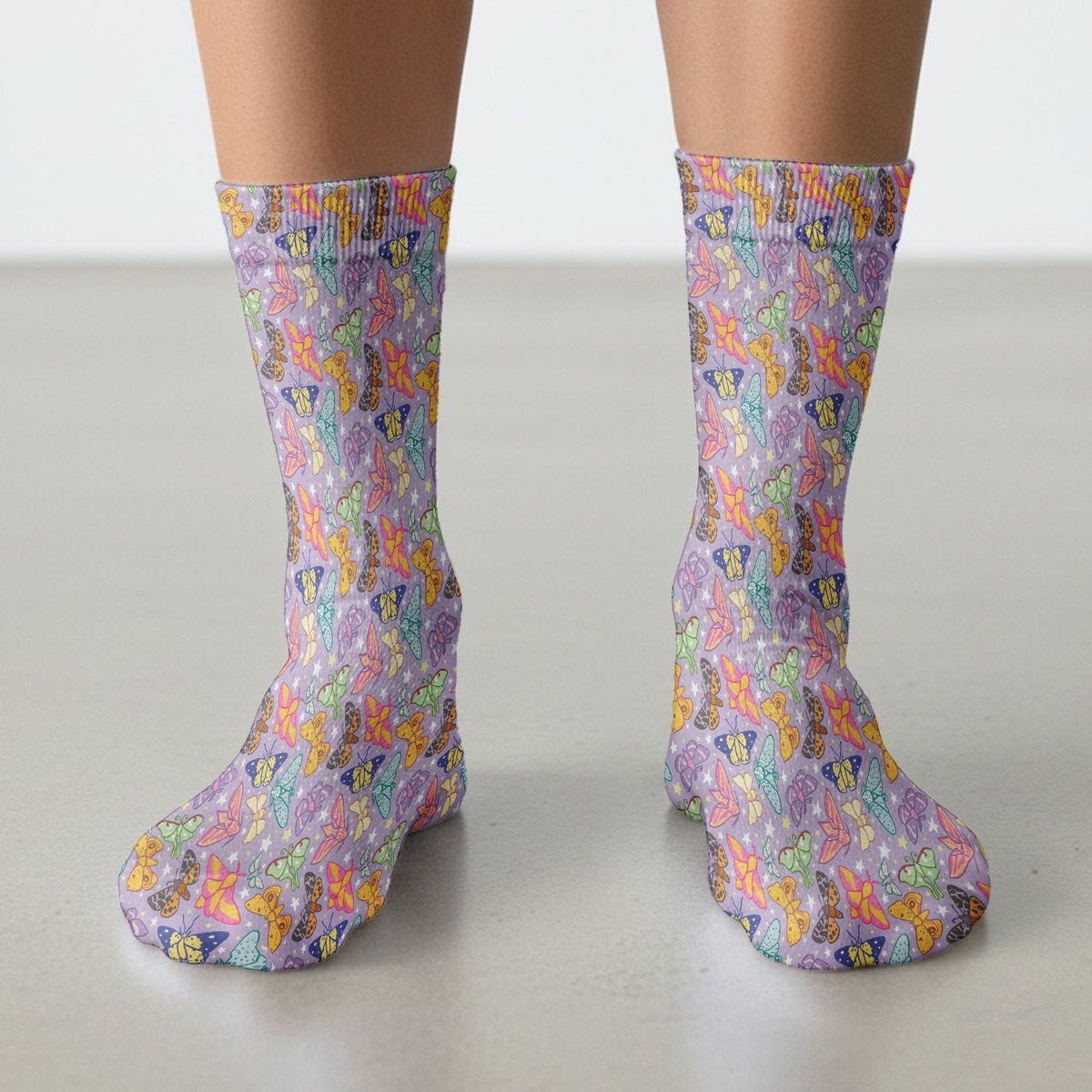 Colorful Butterfly Moth Nurse Socks