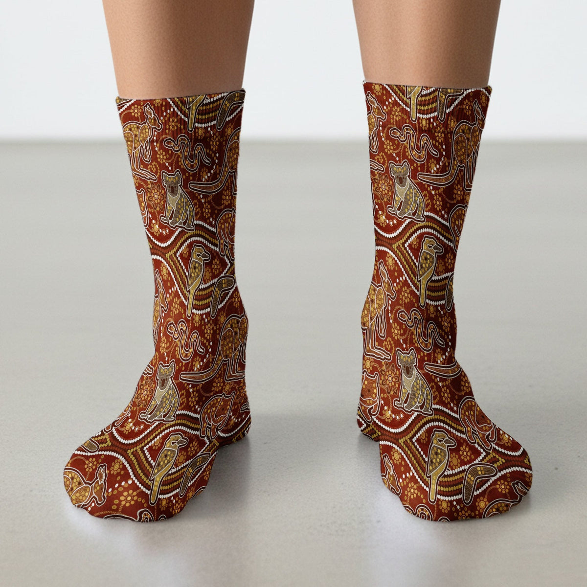 Australian Kangaroo Koala Aboriginal Nurse Socks