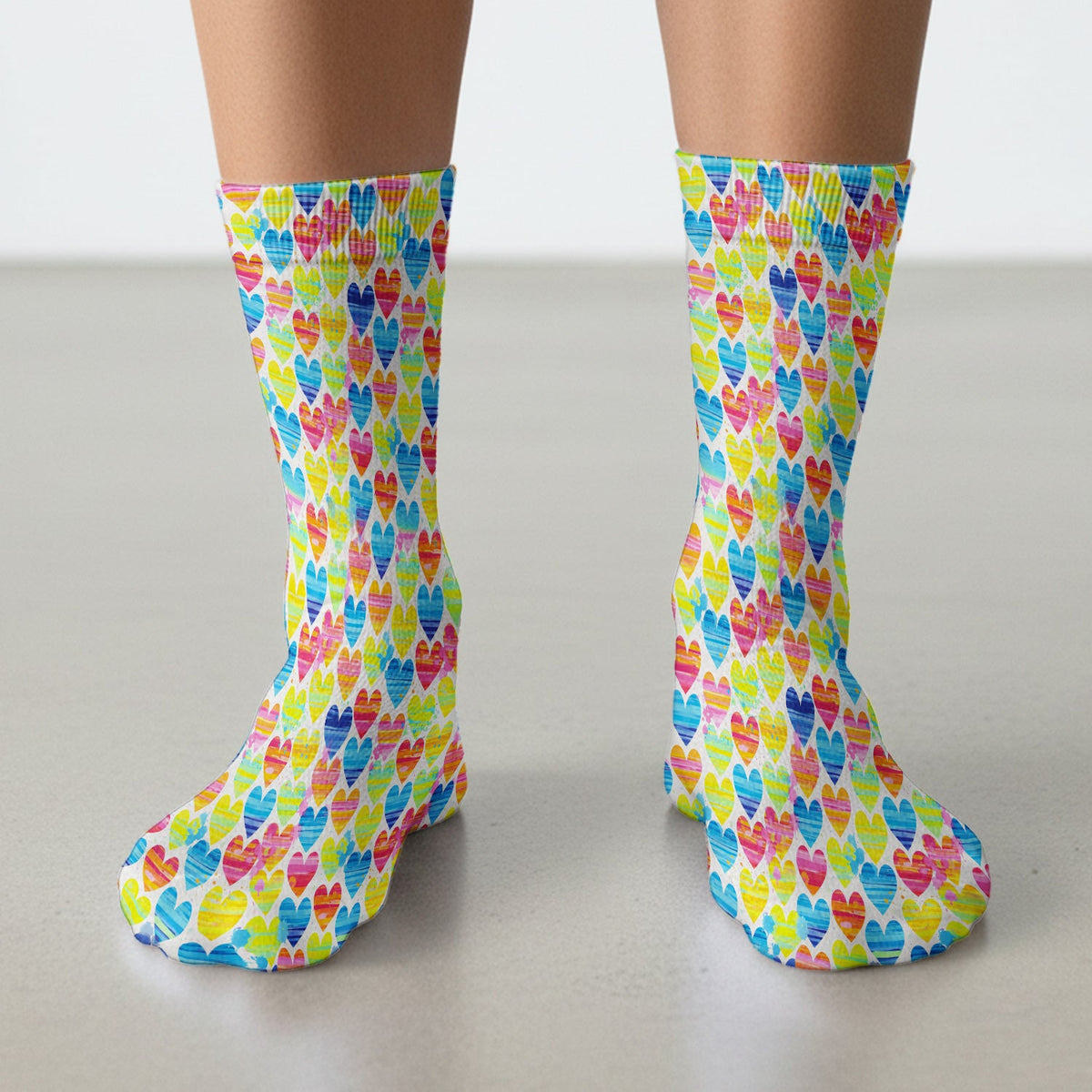 Rainbow Heart Nurse Socks