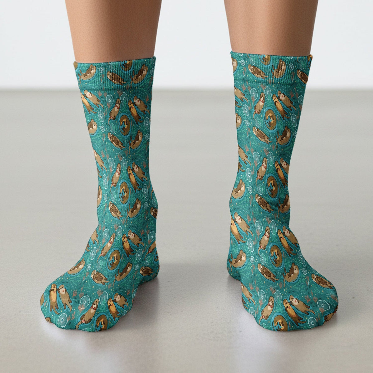 Sea Otter Floating Ocean Nurse Socks