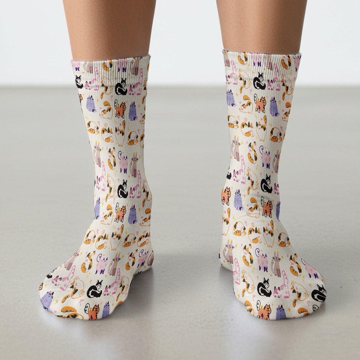 Cute Cats Pattern Nurse Socks