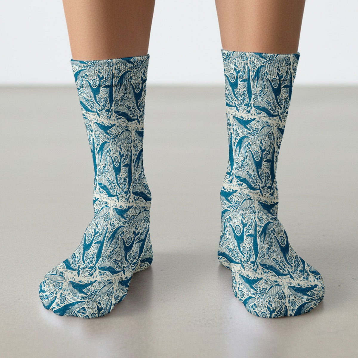 Blue Whale Ocean Nurse Socks
