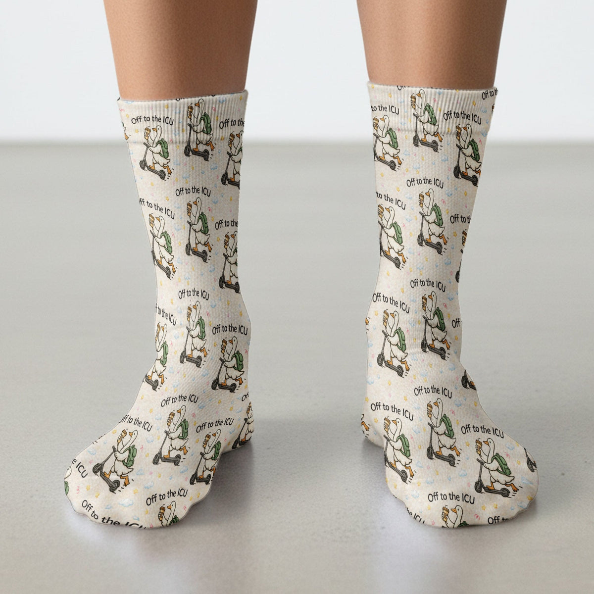 Goose Off To ICU Nurse Socks
