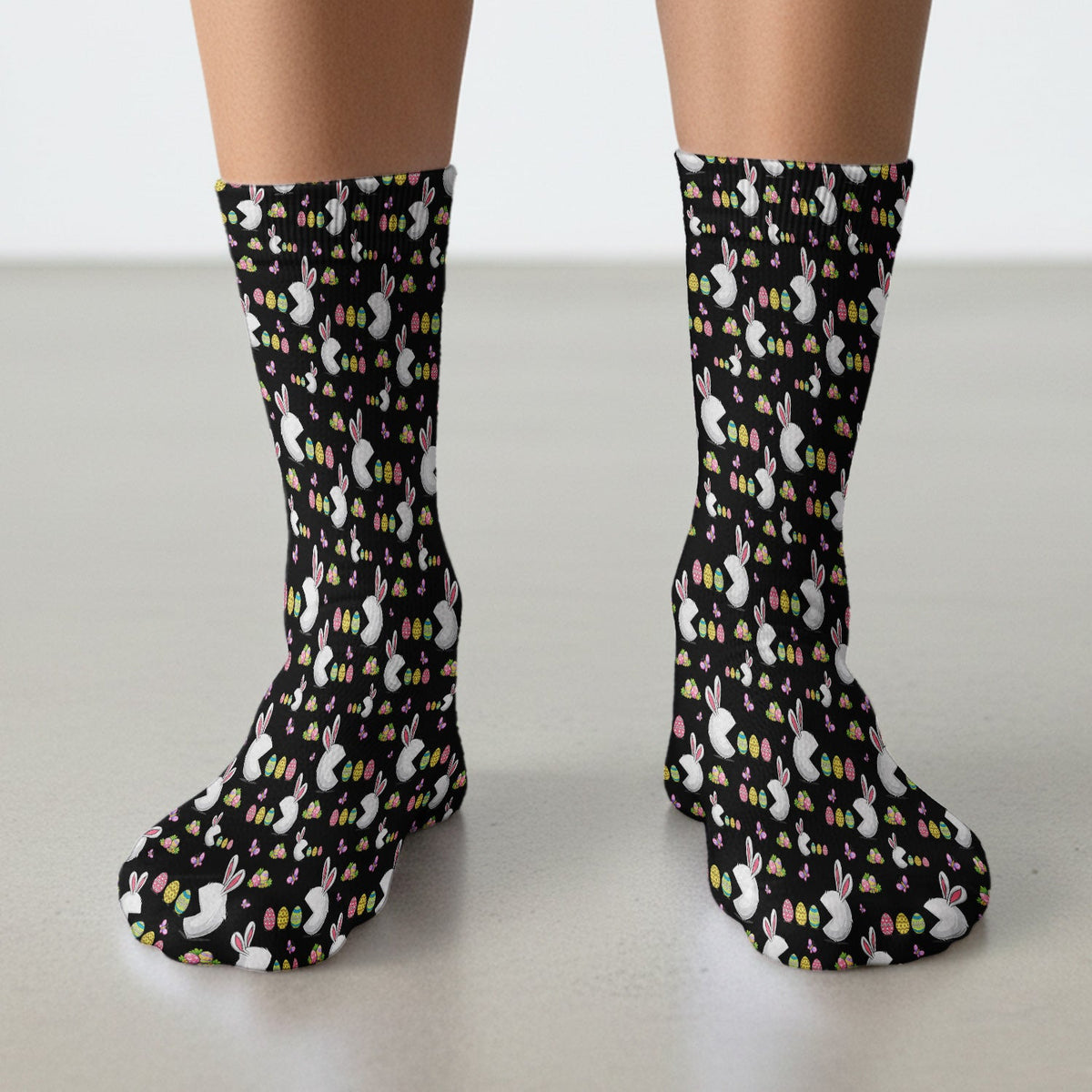 Bunny Colorful Eggs Nurse Socks - Easter Gift